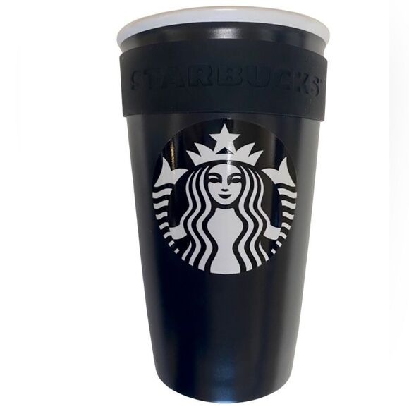 Starbucks 2016 Matte Black Double Wall 12oz Travel Tumbler Mug - Picture 1 of 7